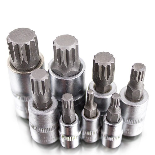 8 douilles Torx ou spline en chrome-vanadium 2
