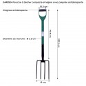 GARDEN Fourche à bêcher compacte et légère avec poignée antidérapante outil de jardinage