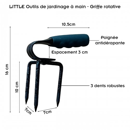 LITTLE Outils de jardinage à main - Griffe rotative 2