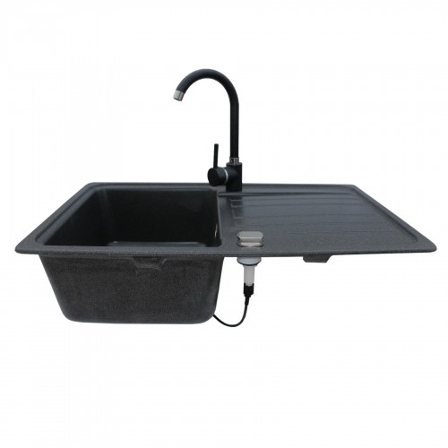 IZOR Évier de cuisine effet granit + 1 siphon + 1 mitigeur inclus 2