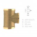Té femelle laiton à visser