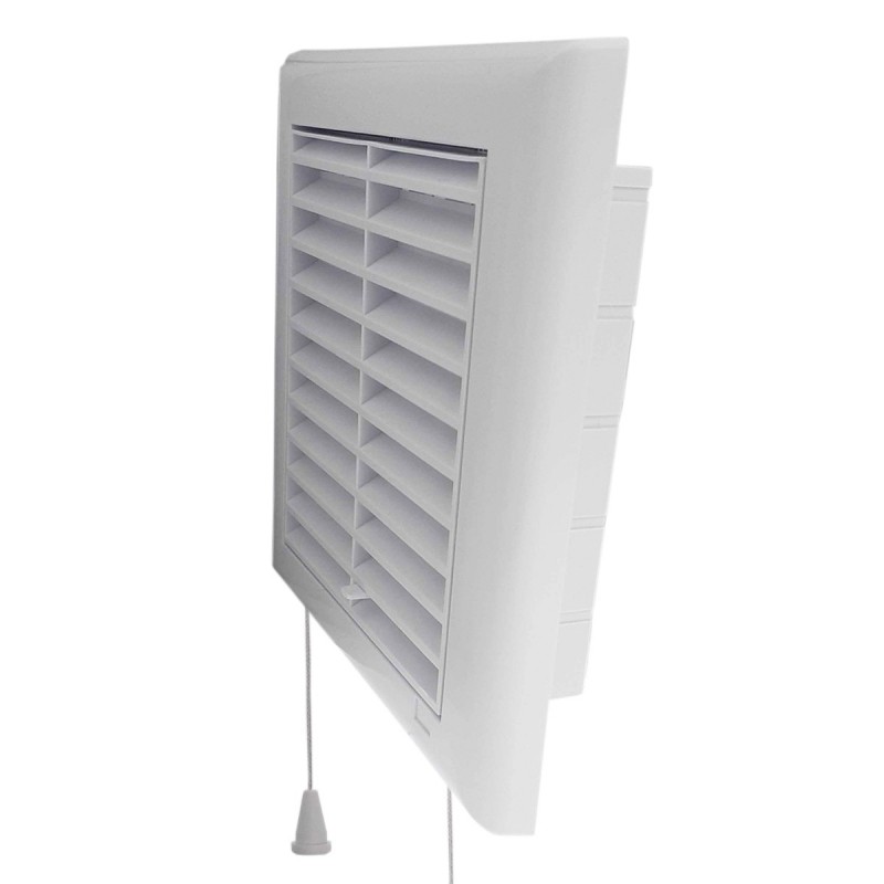 Grille intérieur avec moustiquaire et tirette  140x140mm