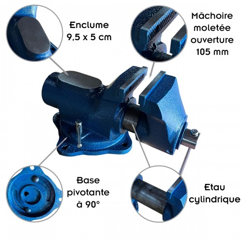 Étau professionnel cylindrique en fonte 2