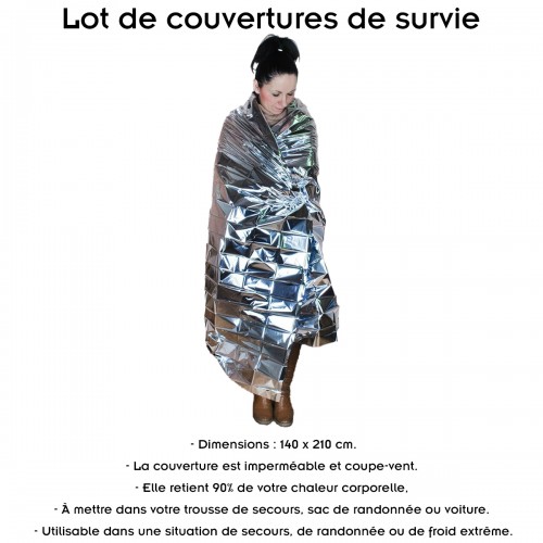 ZIMNO Lot de couvertures de survie 2