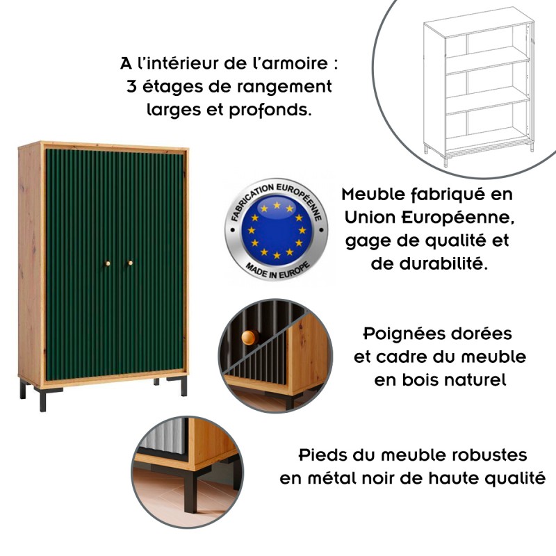 PARII Armoire à Portes bois etagères design tendance