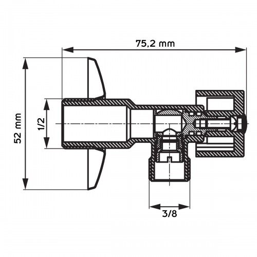 Robinet Vanne d'angle avec rosace 1/2x3/8 2