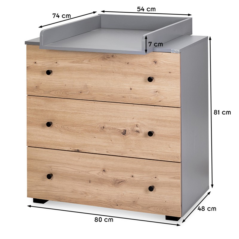 PAULINE Commode à langer avec plateau amovible