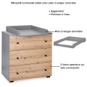PAULINE Ensemble lit évolutif 120 x 60 bébé enfant et commode à langer PAULINE Ensemble lit évolutif 120 x 60 bébé enfant et commode à langer