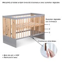PAULINE Ensemble lit évolutif 120 x 60 bébé enfant et commode à langer PAULINE Ensemble lit évolutif 120 x 60 bébé enfant et commode à langer
