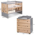PAULINE Ensemble lit évolutif 120 x 60 bébé enfant et commode à langer PAULINE Ensemble lit évolutif 120 x 60 bébé enfant et commode à langer