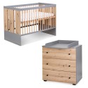 PAULINE Ensemble lit évolutif 120 x 60 bébé enfant et commode à langer PAULINE Ensemble lit évolutif 120 x 60 bébé enfant et commode à langer