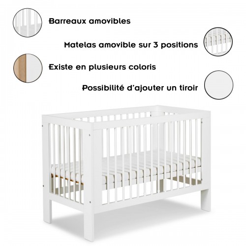 OLIVIA Lit bébé à barreaux 120x60 2