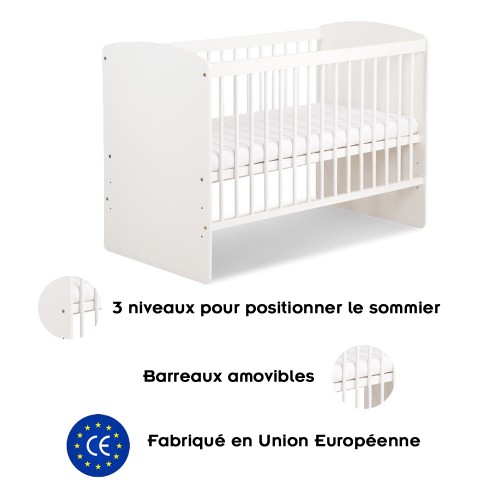 KAROLINA II Lit bébé à barreaux 120x60 2