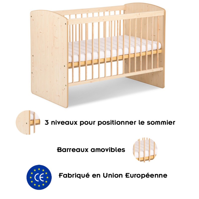 KAROLINA II Lit bébé à barreaux 120x60