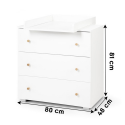 KAROLINA II Commode bébé avec plan à langer amovible et 3 tiroirs KAROLINA II Commode bébé avec plan à langer amovible et 3 tiroirs