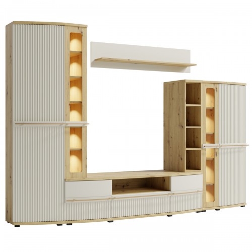 CANDY Ensemble de meubles de salon Vitrine Armoire Bibliothèque Meuble TV Étagère design moderne épuré