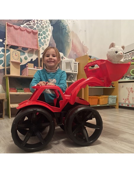 MAXIMUS Bulldozer rouge pour jouets jardin plage