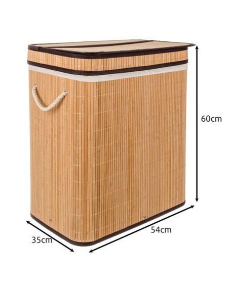 RUNHY Panier à linge en bambou