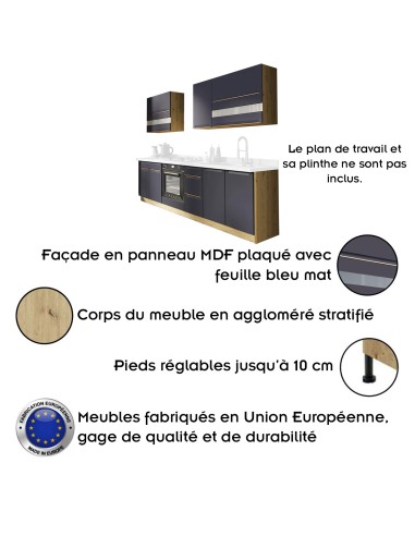 GLAM Ensemble meubles de cuisine 7 éléments 260 cm bois