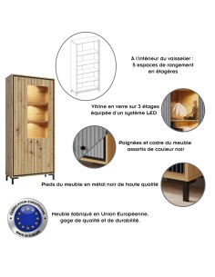 PARII Ensemble de meubles de salon Vaisselier Armoire Meuble TV Étagère design contemporain 2