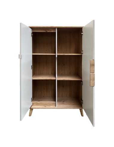 BRUNO Vaisselier 2 portes 87x137 cm en bois clair design intemporel