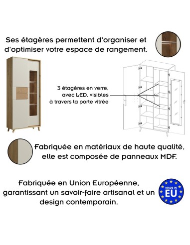 BRUNO Ensemble de meubles de salon Vitrine Vaisselier Meuble TV Étagère