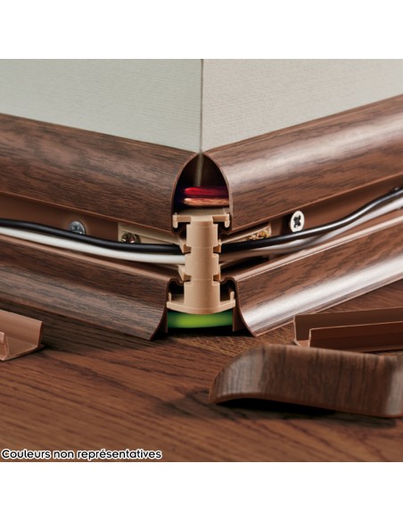 Plinthe goulotte passe-câble PVC 59 mm - 1,10 m