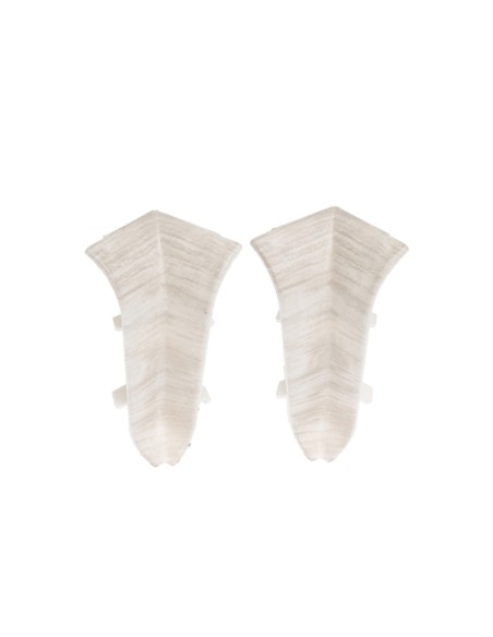 Lot de 2 angles intérieurs pour plinthe PVC 59 mm