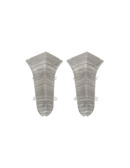 Lot de 2 angles intérieurs pour plinthe PVC 59 mm