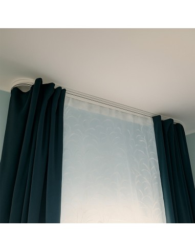 SIMI rail de tringle de plafond en PVC avec les glissières 120 Simple droit