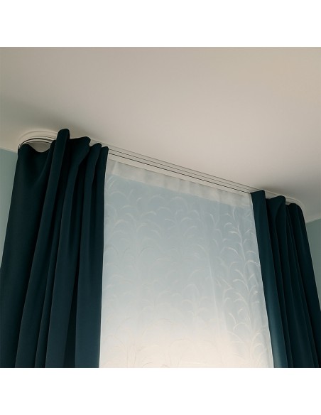 SIMI rail de tringle de plafond en PVC avec les glissières 120 Simple droit