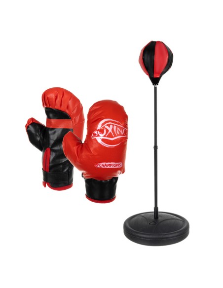 Set de boxe punching ball avec sac de frappe et gants. Hauteur ajustable.