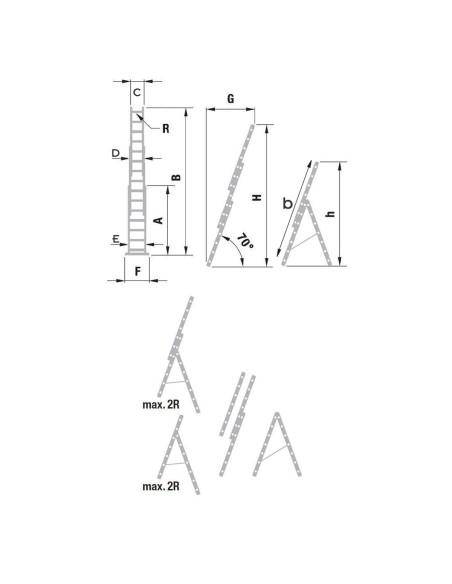 Echelle transformable en aluminium 3 plans