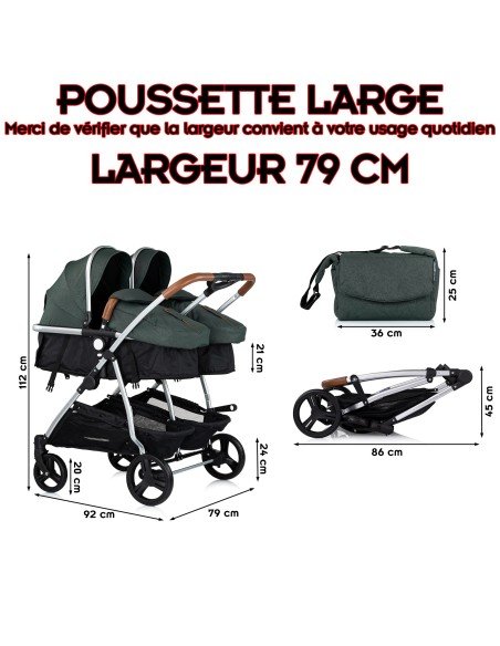 Poussette jumeaux ou enfants rapprochés avec ou sans siège auto Poussette jumeaux ou enfants rapprochés avec ou sans siège auto