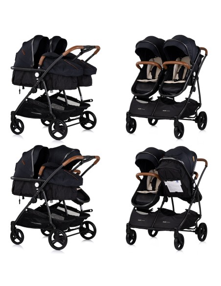 Poussette jumeaux ou enfants rapprochés avec ou sans siège auto Poussette jumeaux ou enfants rapprochés avec ou sans siège auto