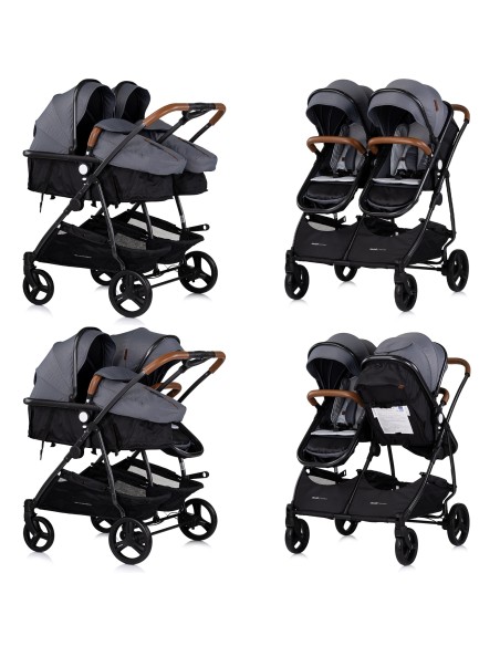 Poussette jumeaux ou enfants rapprochés avec ou sans siège auto Poussette jumeaux ou enfants rapprochés avec ou sans siège auto