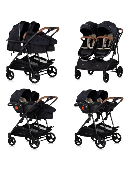 Poussette jumeaux ou enfants rapprochés avec ou sans siège auto