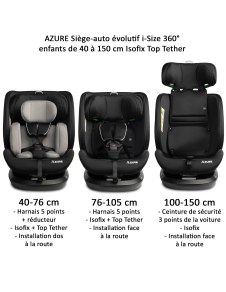 Siège auto AZURE i-Size 360° Isofix 40 à 150 cm inclinable Siège auto AZURE i-Size 360° Isofix 40 à 150 cm inclinable