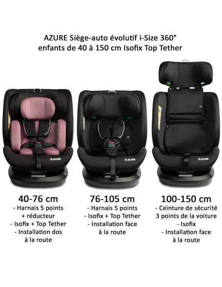 Siège auto AZURE i-Size 360° Isofix 40 à 150 cm inclinable Siège auto AZURE i-Size 360° Isofix 40 à 150 cm inclinable