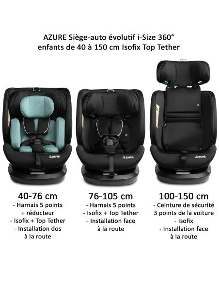 Siège auto AZURE i-Size 360° Isofix 40 à 150 cm inclinable Siège auto AZURE i-Size 360° Isofix 40 à 150 cm inclinable
