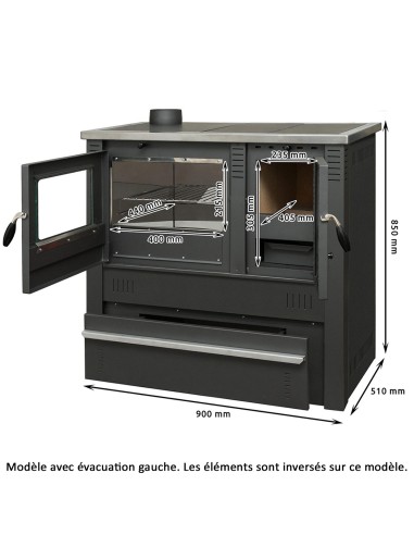 CELIMIKA ECO Cuisinière à bois A+ 10 kW poêle à bois avec four