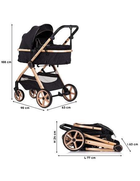 VISTA Poussette combinée jusqu'à 22 kg nacelle souple + assise classique avec cosy i-Size et base Isofix en option VISTA Poussette combinée jusqu'à 22 kg nacelle souple + assise classique avec cosy i-Size et base Isofix en option