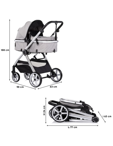 VISTA Poussette combinée jusqu'à 22 kg nacelle souple + assise classique avec cosy i-Size et base Isofix en option VISTA Poussette combinée jusqu'à 22 kg nacelle souple + assise classique avec cosy i-Size et base Isofix en option