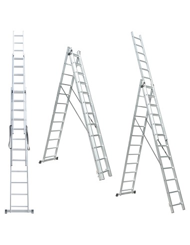UP Echelle transformable en aluminium coulissante extensible 3 plans