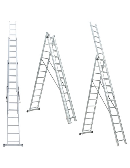 UP Echelle transformable en aluminium coulissante extensible 3 plans