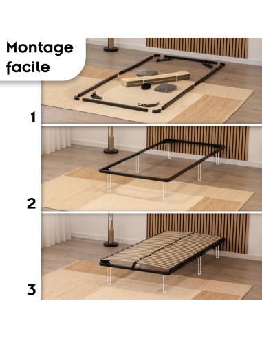 ORTHO Sommier à lattes en acier avec bande stabilisatrice