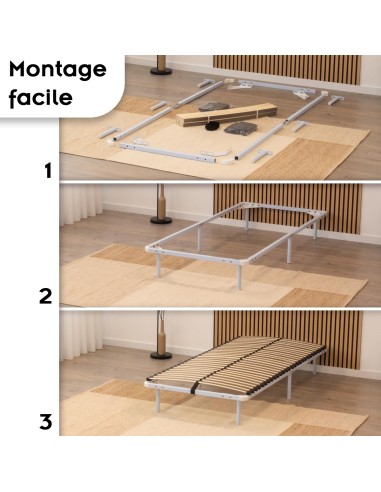 ORTHO Sommier à lattes en acier avec bande stabilisatrice