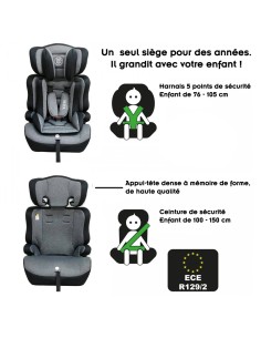 MOYA Siège-auto ceinturé évolutif R129 I-Size 76-150 cm pour enfants 2