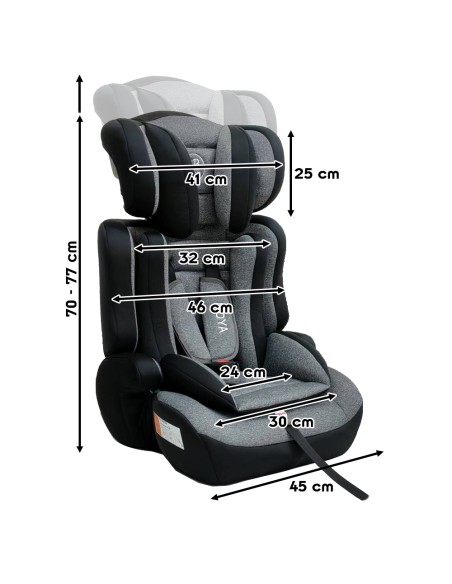 MOYA Siège-auto ceinturé évolutif R129 I-Size 76-150 cm pour enfants