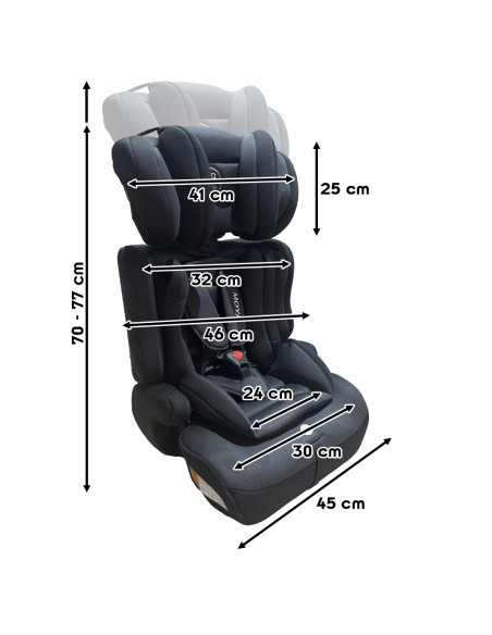MOYA Siège-auto ceinturé évolutif R129 I-Size 76-150 cm pour enfants